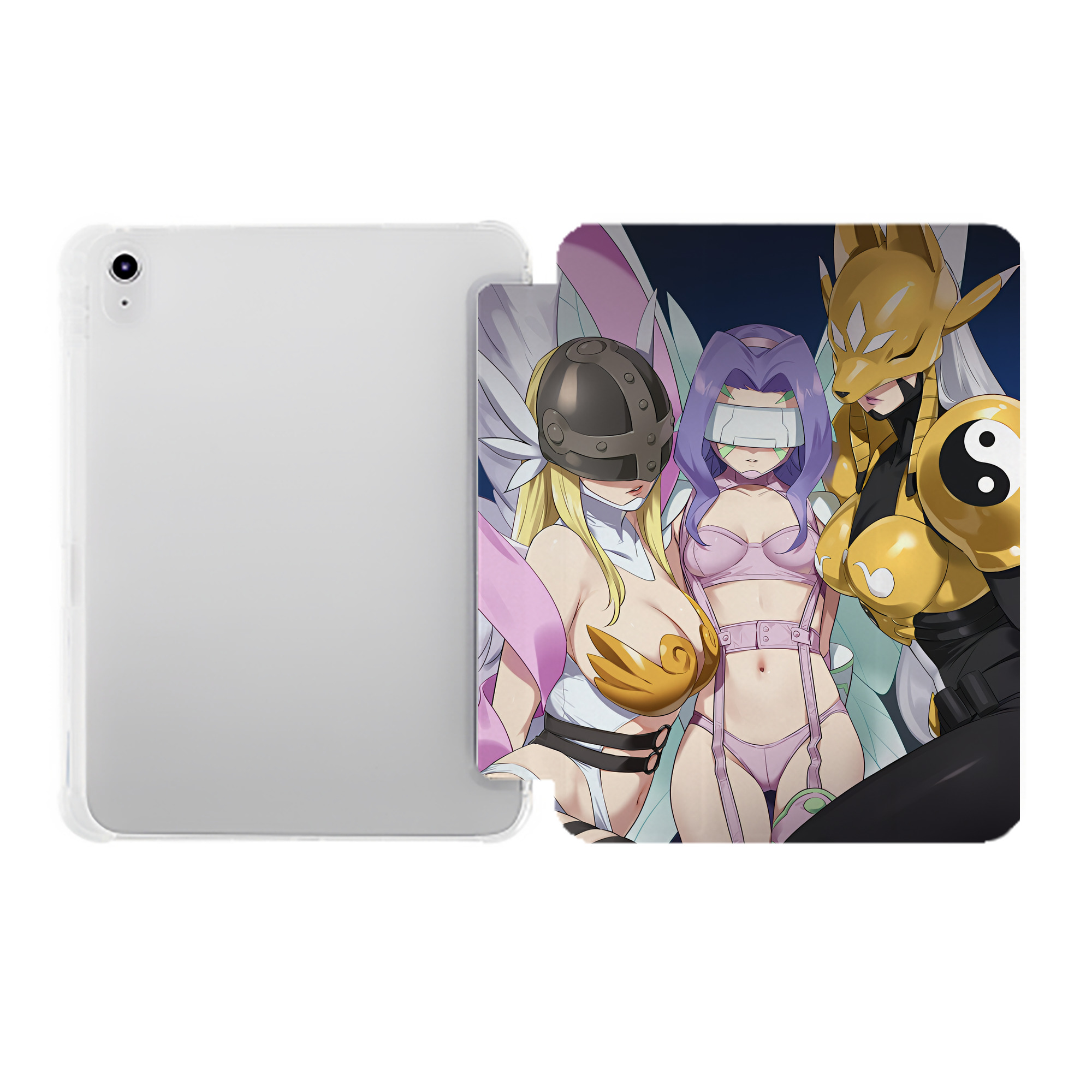 （画像用） Digimon デジタルモンスター/デジモン IPad ケース ペン収納付き 三つ折りスタンド PUレザー×シリコン 対応機種9.5/10.5/10.9インチ